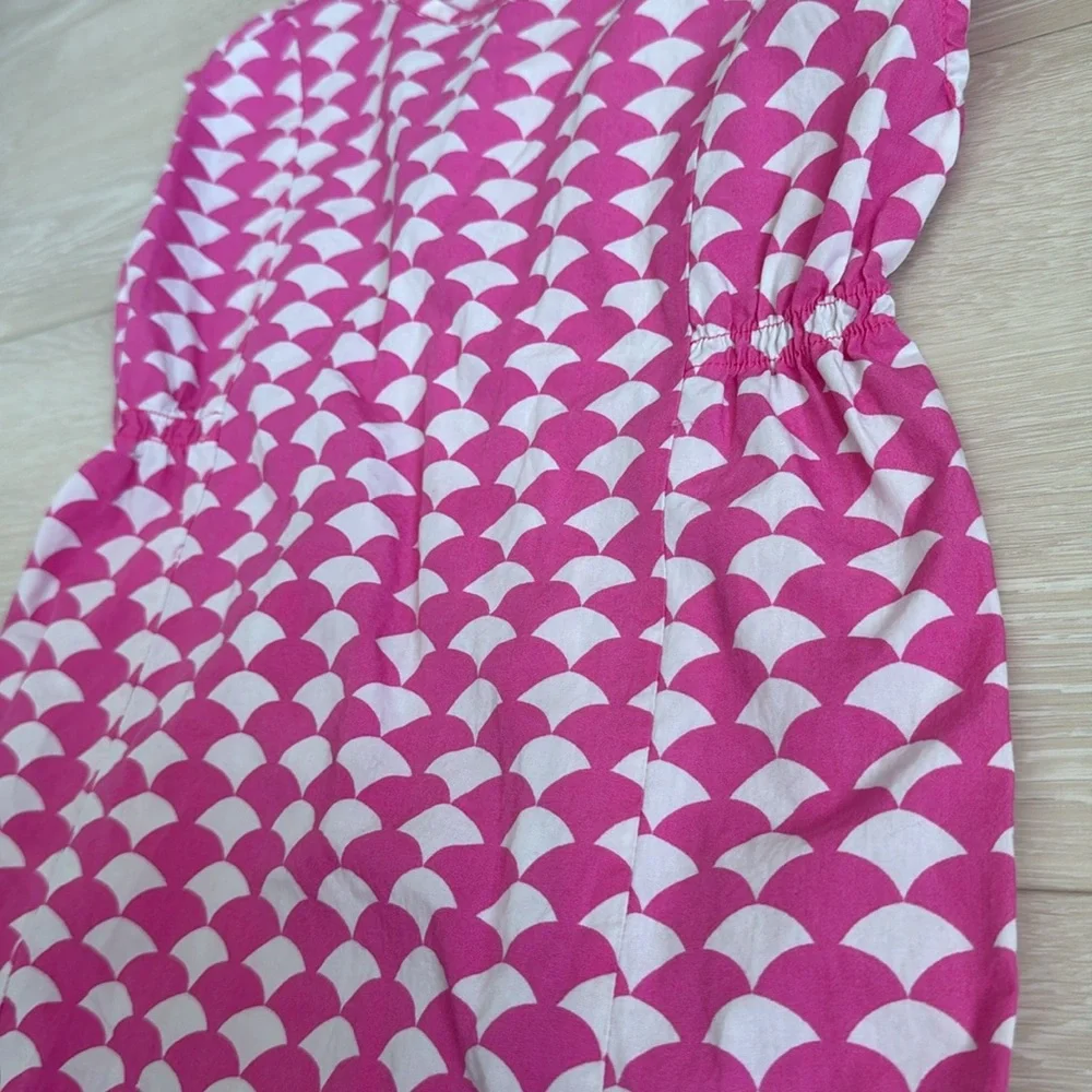 ✨ Hanna Andersson Pink and White Patterned Midi Dress